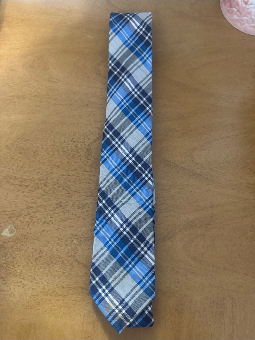 Express Blue and Gray Plaid Men's Tie